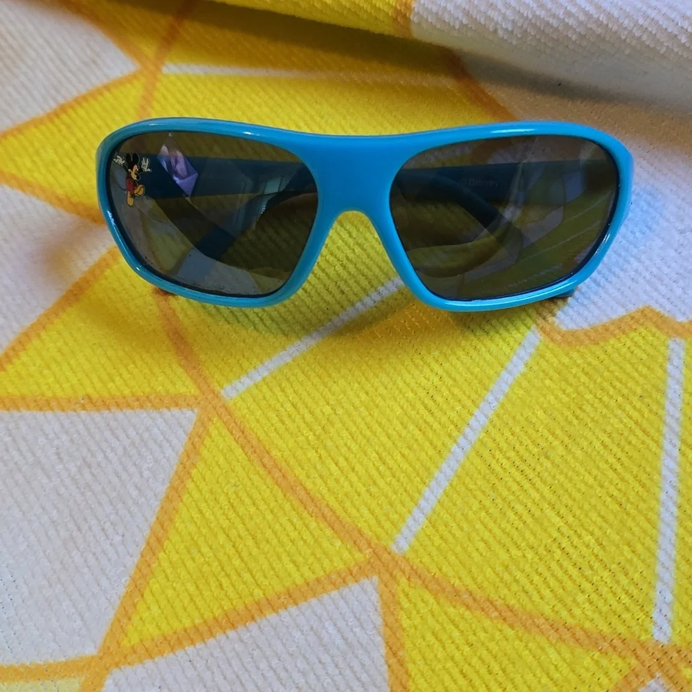 EUC - Disney Mickey Toddler Sunglasses in Blue with Orange tips